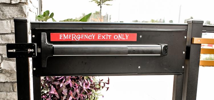 emergency push bar installation in Patterson
