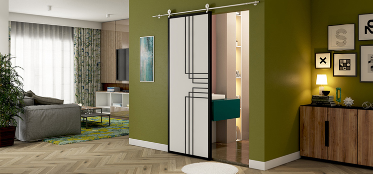 sliding bathroom door installation in Patterson